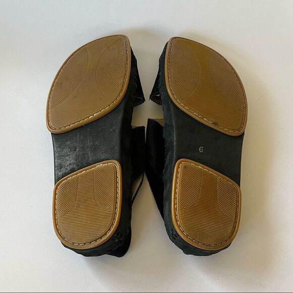 La Plume Sandals Black Suede Nubuck Shoes Hook & Loop Straps Made in Italy 39 9 - Picture 9 of 10